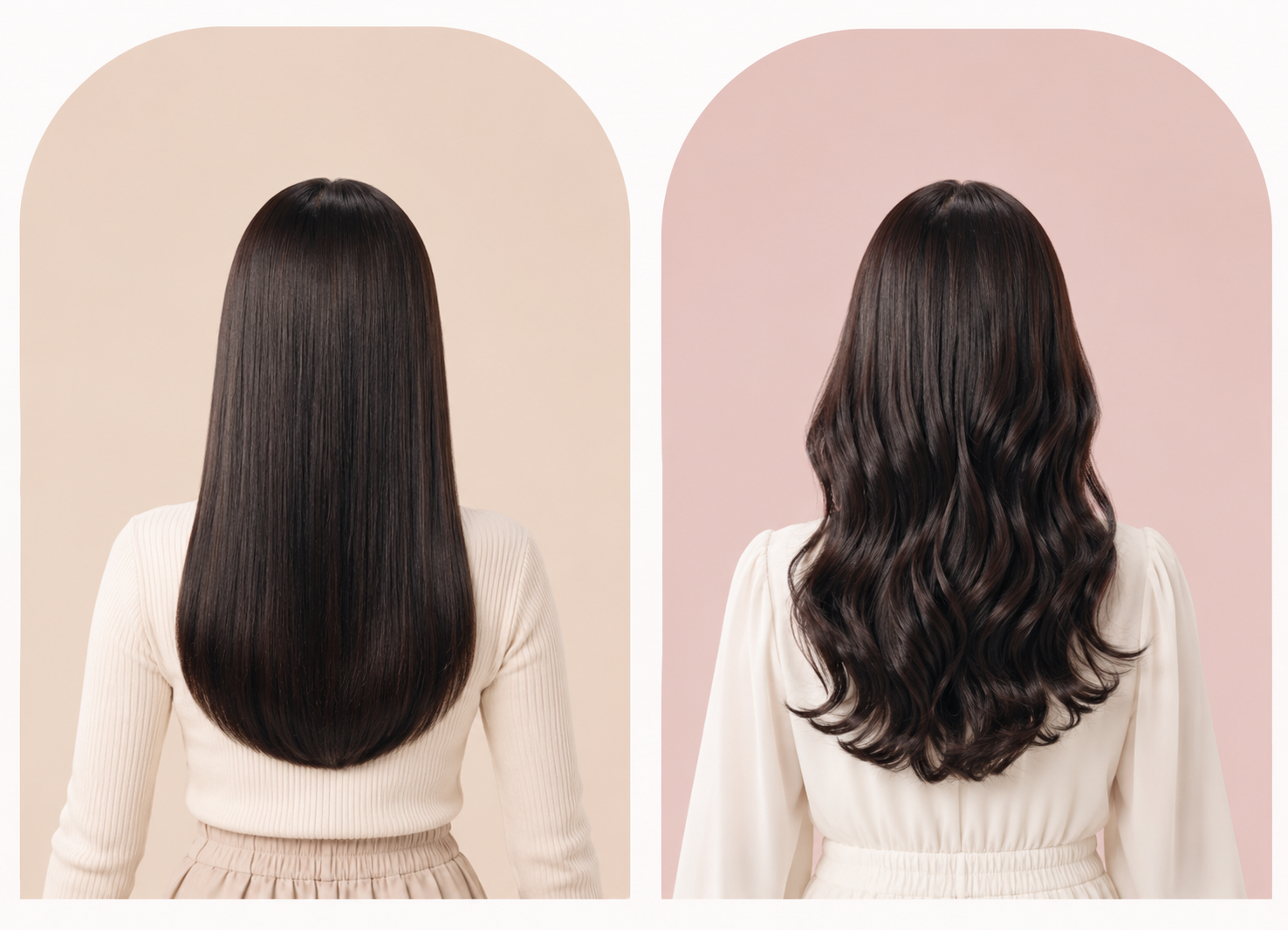 ヘアアイロン使用後比較画像
